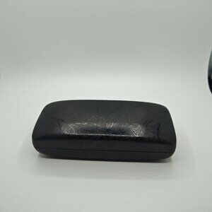 Clam Shell Black Wood Look Eyeglasses Glasses Hard Case Good Condition C8